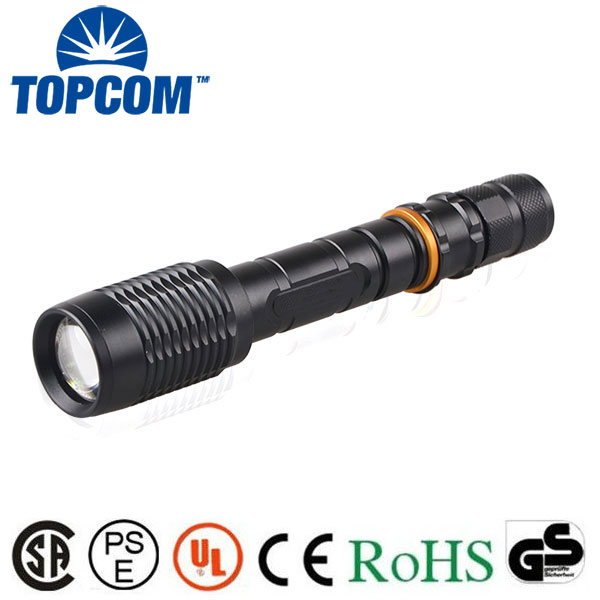 High power geepas rechargeable led flashlight, long beam led rechargeable flashlight