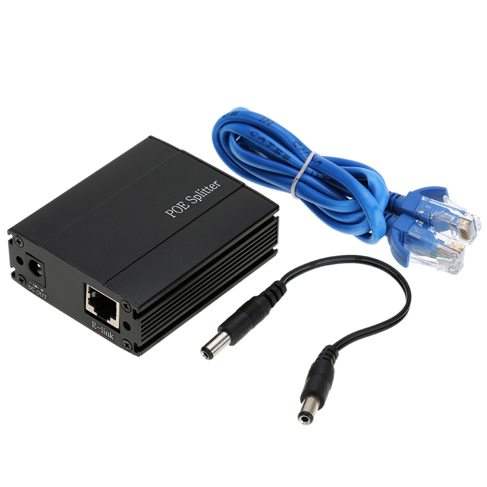 Active POE Splitter Power Over Ethernet Splitter IEEE802.3af 10/100Mbps RJ45 POE Splitter Connector 5V/9V/12V Output 613E-PD