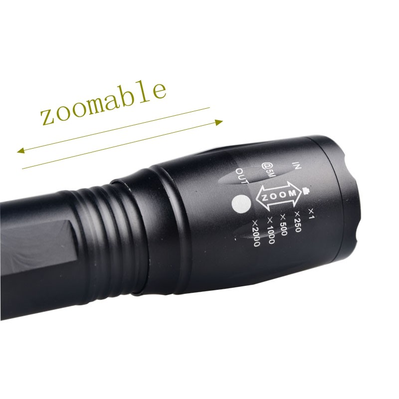 Promotions High Power XML T6 LED Zoom 5 modes Rechargeable LED Flashlight