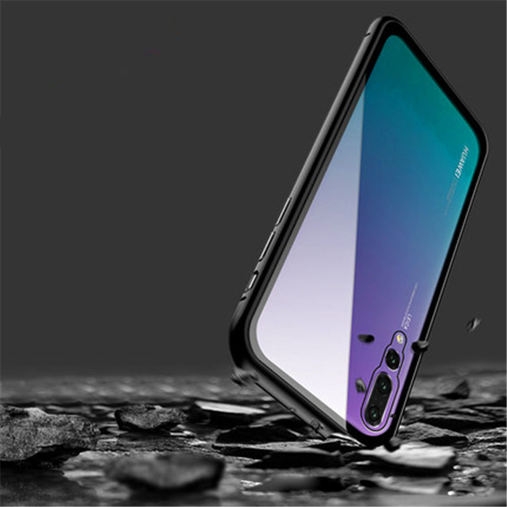 Metal frame 6D glass flip cover drop  Magnetic phone case For Huawei P20 P20 Pro P20 Lite Nova 3 3i 3e