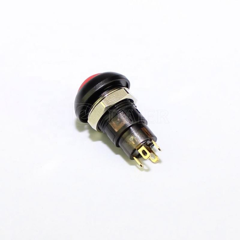 Waterproof 4 Pin 12mm Lamp Plastic Round Push Button Switch