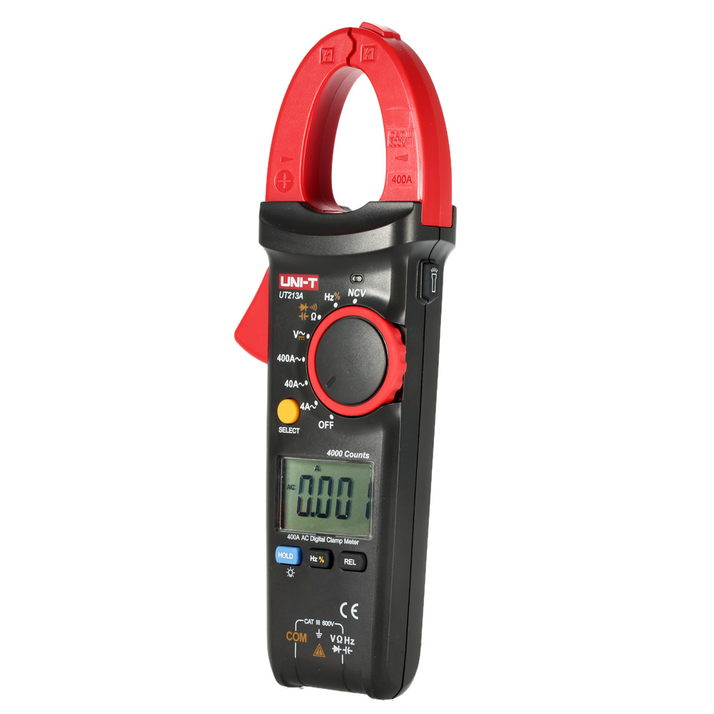 UNI-T Digital Clamp Meter Multimeter AC/DC Voltage AC Current Resistance Capacitance Diode Continuity NCV Tester with Flashlight