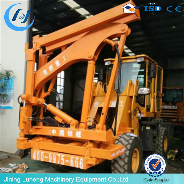 mini mobile pile driver road drilling machine used for highway guardrail installation