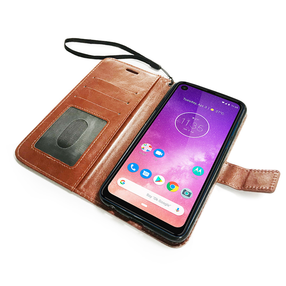 High Quality PU Leather Magnetic Flip Case for Motorola moto one vision with stands Wallet Book Cell phone Case