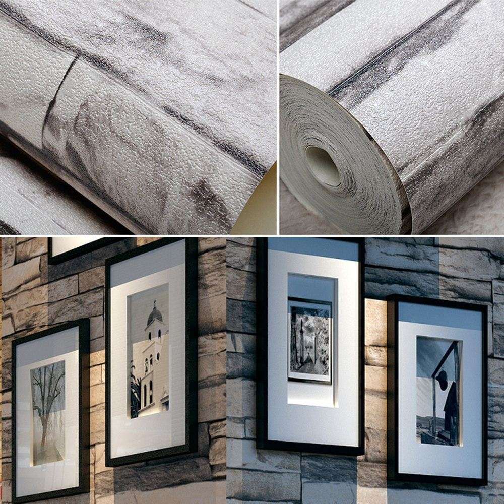 4colors 3D Wall Paper Vintage Faux Stone Brick Wallpaper Removable Brick Wall Pattern Wallpaper Home Decor for Kids Room