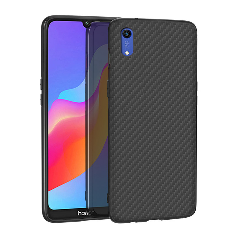 Matte Finish Carbon Fiber Textured Light Thin Shock Absorbing Bumper Skin hard case For Huawei honor play 8A