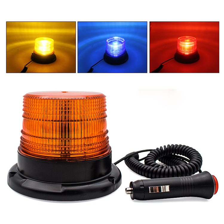 12V-80V Airport amber led strobe warning beacon light with cigarette lighter plug