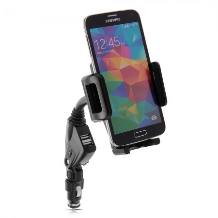 K012 Dual USB Cigarette Lighter Car Mount Charger Holder for Universal Mobiles