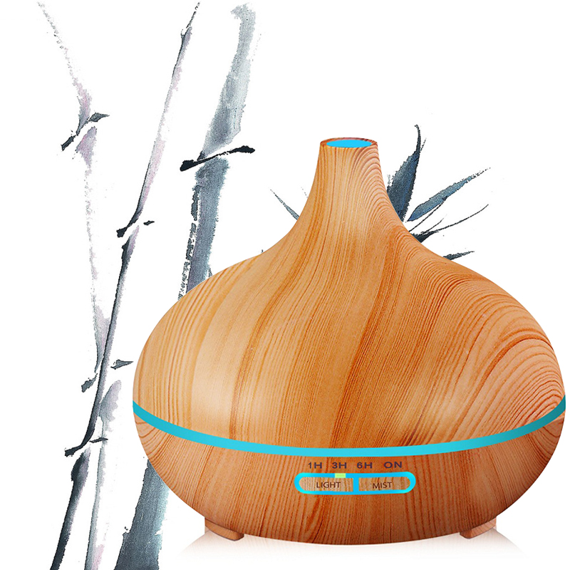 Wood Grain Cool Mist Maker Aroma Diffuser Essential Oil Humidifier