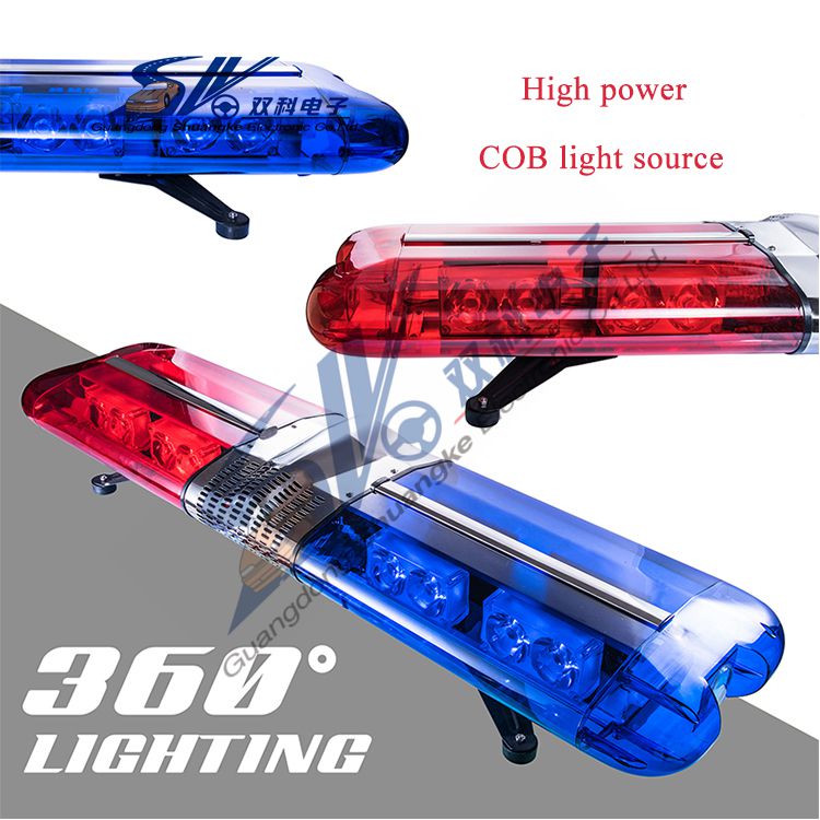 New design police red blue warning light bar with siren and speaker