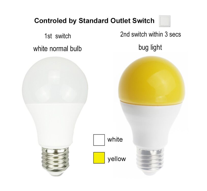 replacement 60Watt Yellow LED Bug Light Bulb No Blue Light Outdoor 800Lm 110V-270V b22 e27 e26 base