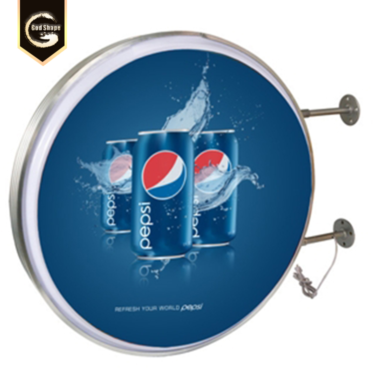 GS High quality acrylic round light box led circular store front wall mounted frame light box sign