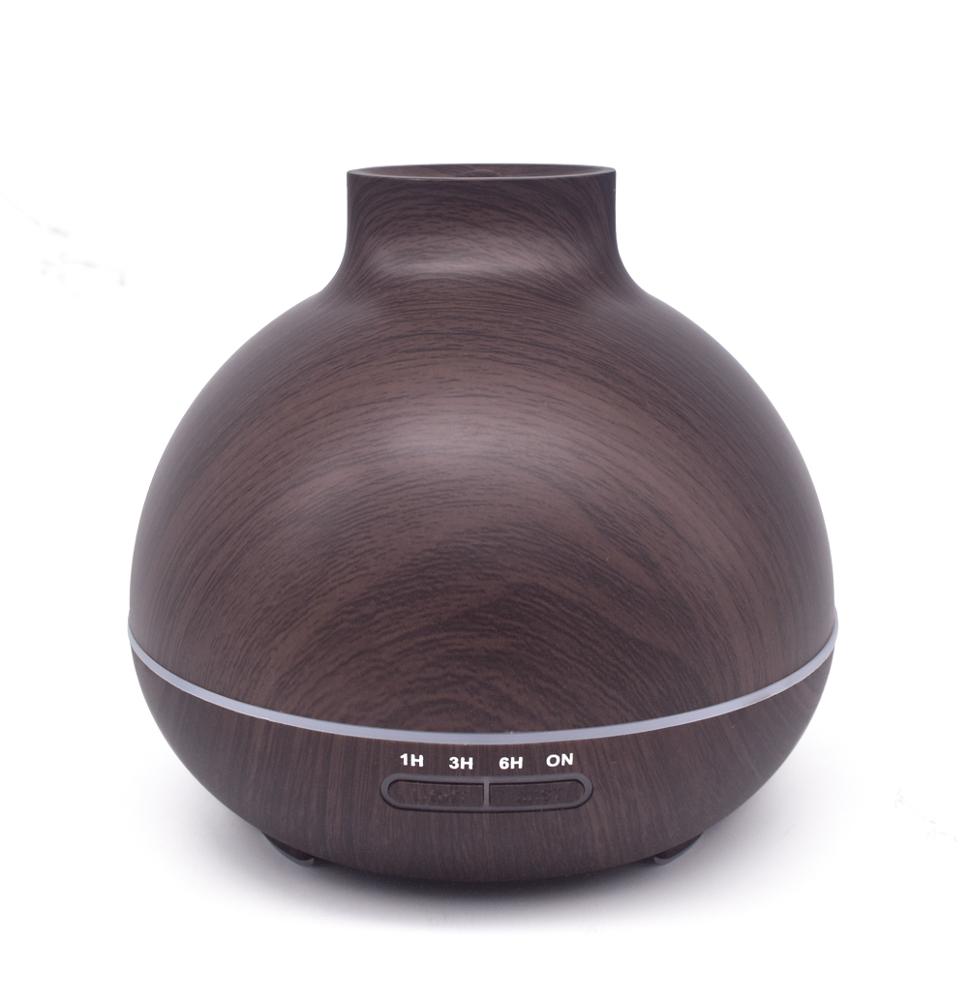 400ml Large Capacity Essential Oil Diffuser Dark Wood Grain Ultrasonic Humidifier Spa Accessories Customized Gift