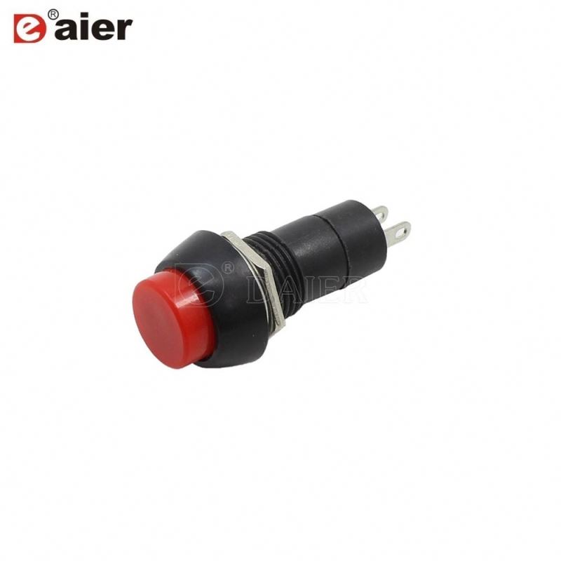 1A 250V 12mm Black Push Button Switch