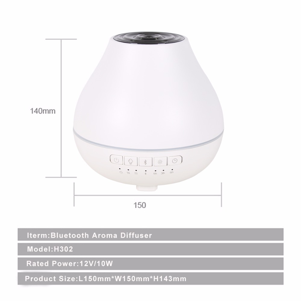 Bluetooth Speaker Aroma Diffuser Multi-color LED Lamp,6 in One Essential Oil Diffuser Air Humidifier Light Speaker