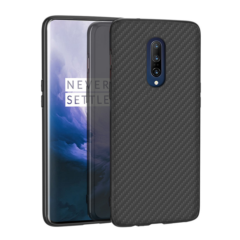 Matte Finish Carbon Fiber Textured Light Thin Shock Absorbing Bumper Skin hard case for Oneplus 7 Pro
