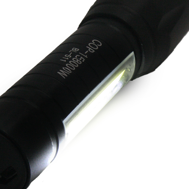 2 way LED COB Flashlight Torches Camping USB Rechargeable Lighting Portable Flash light Lamp 4 Modes Zoom Mini Work Light