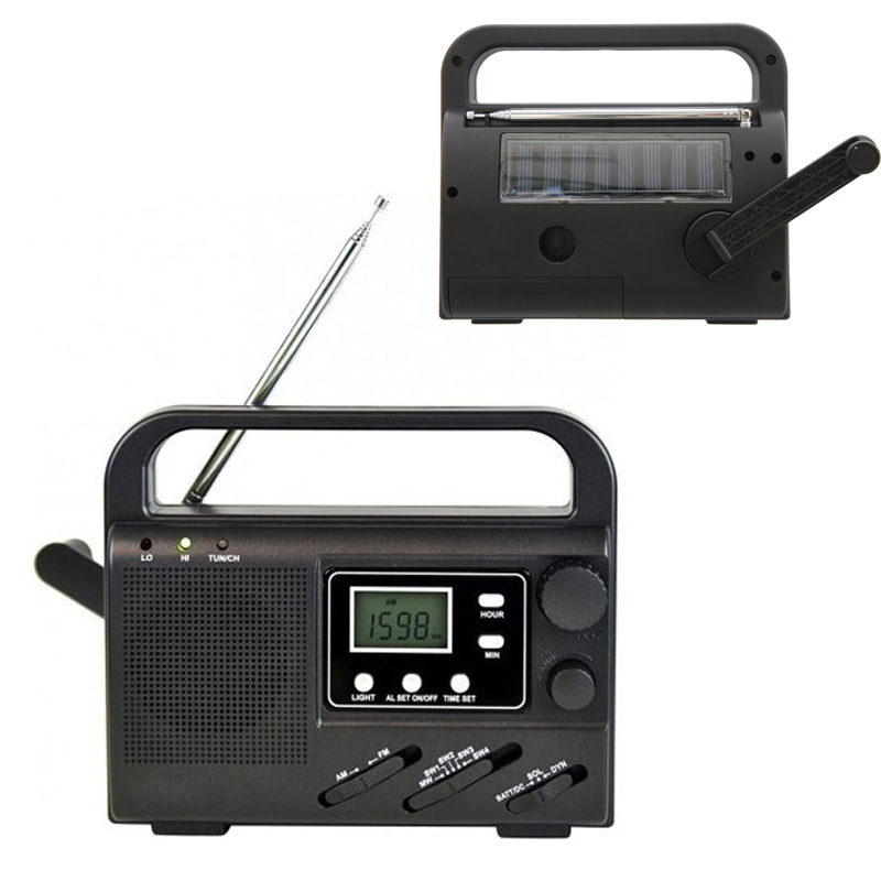 Solar Powered Dynamo AM/FM Solar Radio with LED Flashlight Emergency portable solar hand crank radio