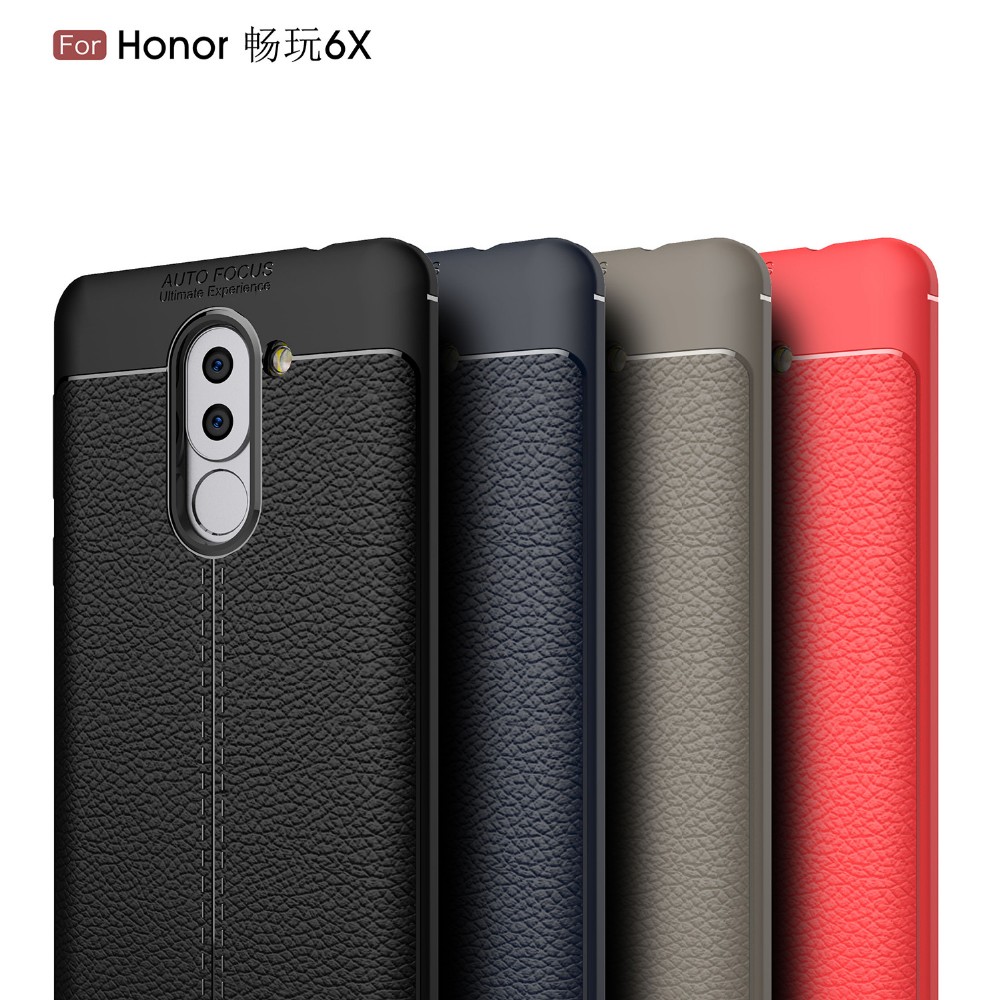 2017 New Design Carbon Fiber Lichee Pattern For Huawei Honor 6X Soft TPU Case For Huawei Honor 6X