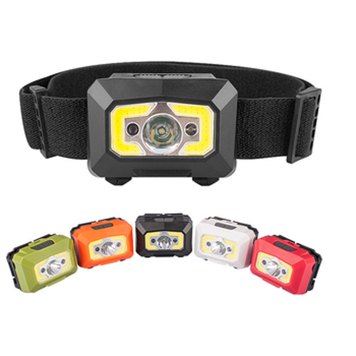 Ningbo XPE USB rechargeable COB motion sensor led headlamp with red light