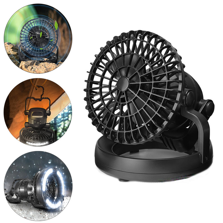 2019 newest well selling multifunctional 18LED camping fan light with blowing and lighting functions and hook