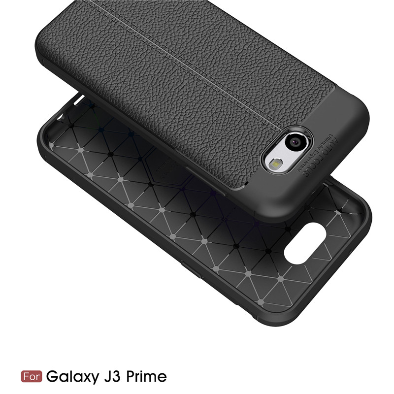 2017 New Design Carbon Fiber Lichee Pattern for Samsung Galaxy j3 Prime Soft TPU Case for Samsung Galaxy j3 Prime