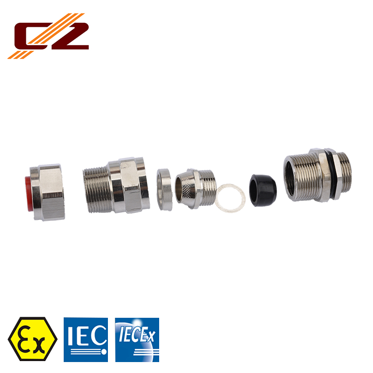 Industrial IP66 Double Compression Explosion Proof Metal Amoured Cable Glands