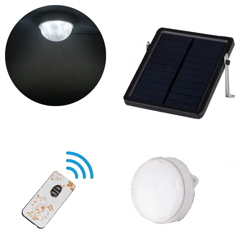 Solar Powered LED ceiling Light Outdoor solar camping lamp portable solar lighting kit Solar Shed Light with Remote Controller