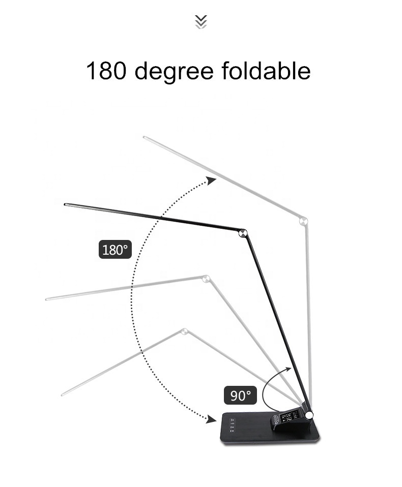 dimmable led desk lamp reading lamp 12w with VA LCD calendar