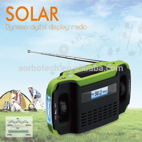 Solar and Dynamo AM FM Flashlight with Radio