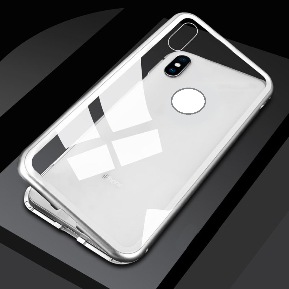 Metal frame 6D glass flip cover drop  Magnetic phone case For Redmi Note 5 6 Pro bumper case