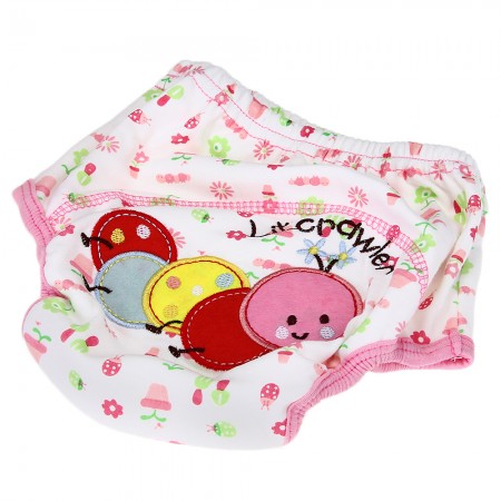 Cotton Reusable Baby Infant Diaper Pant Waterproof Cover Training Worm Print
