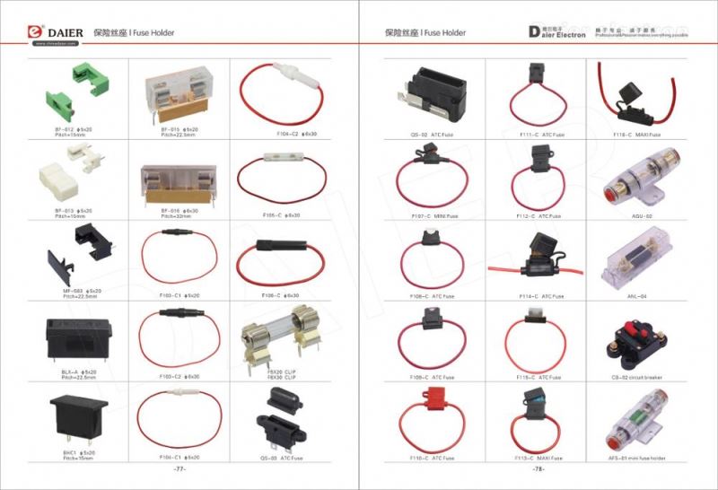 BF-012 5A 250VAC Mini Plastic PCB Fuse Holder 5x20 With Cover