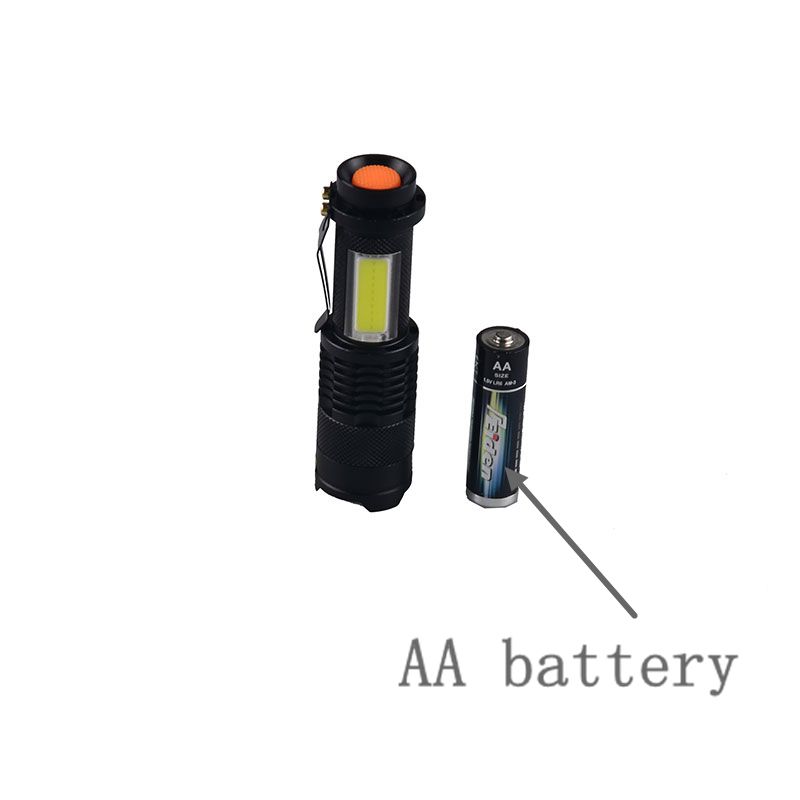 mini COB military flashlight with side light strong light led torch flashlight for camping