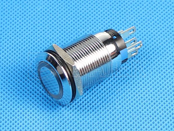 19mm Mounting Size Big Flat Round Normally Open Pushbutton
