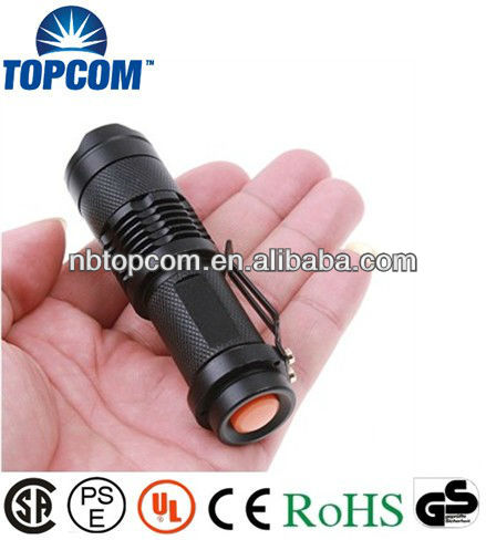 high power mini clip zoom flashlight