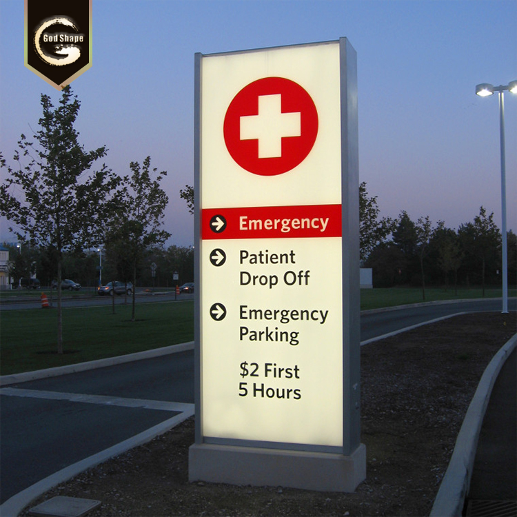Shopping mall attractive freestanding sign pylon sign