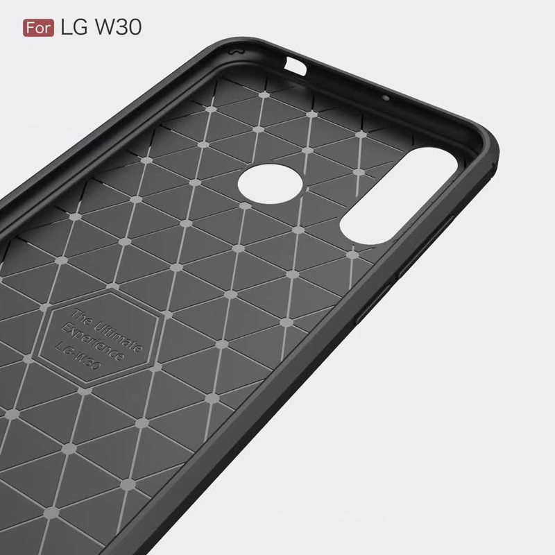 New Arrival Shockproof Carbon Fiber Case Cover for LG W30 TPU+PC case