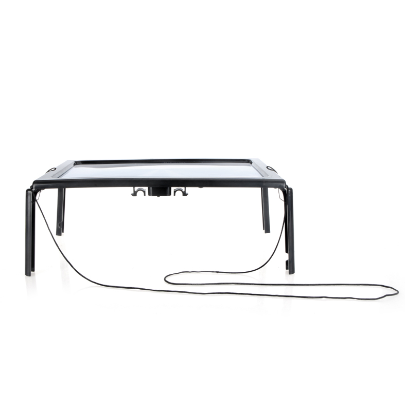 A4 Full Page Loupe Hands Free microscope Large Magnifier 3X Foldable Magnifying Glass with light for Reading with 4 LED Lights