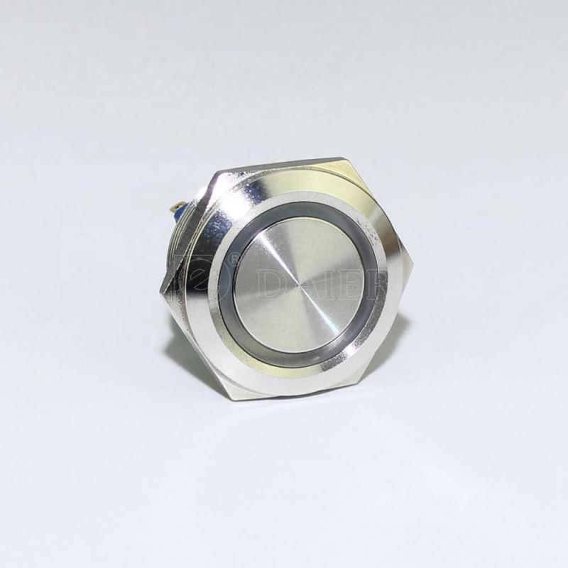 30MM Flat Button Ring Illuminated Momentary Waterproof Metal Game Machine Push Button
