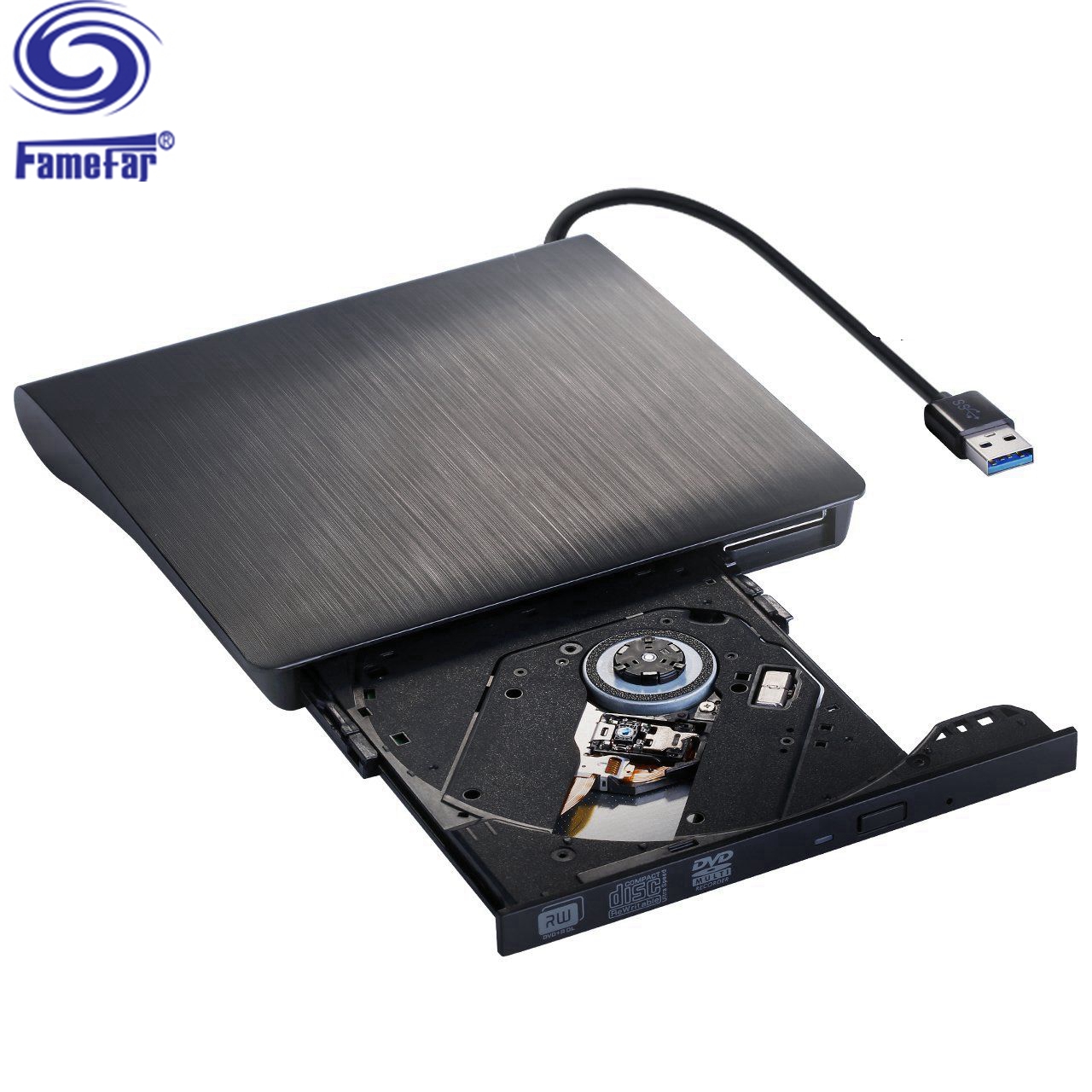 Factory Direct High Quality 8x dvdrw Portable Slim DVDROM Burner Writer