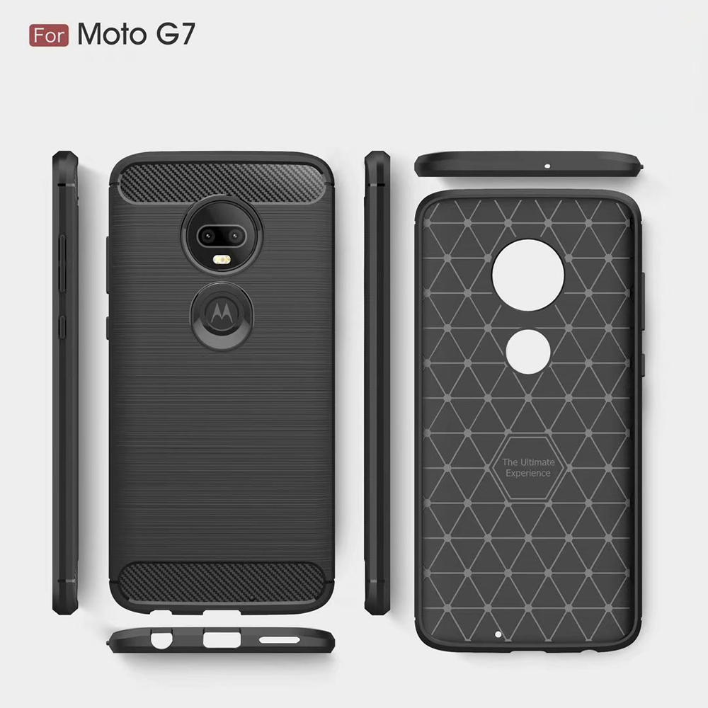 New Arrival Carbon Fiber Tpu case For Motorola moto G7 brushed tpu soft cover