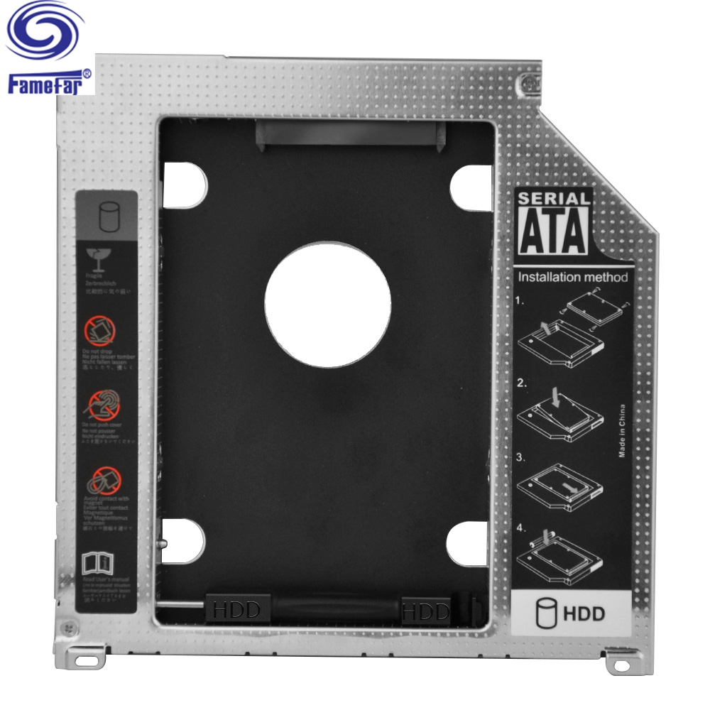 12.7mm 9.5mm Aluminum Universal external caddy enclosure case plastic for 2.5 Hard Drive SSD Laptop CD-ROM Optibay