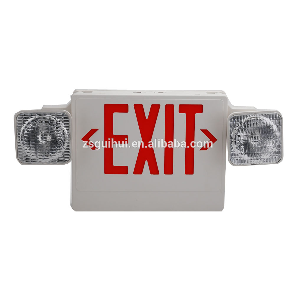 Hot newest 6w led emergency exit signs with two head lights