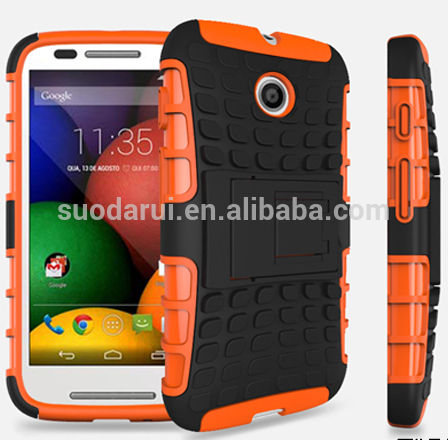 Cover with stand For Motorola E Heavy Duty Durable Tradesman TPU PC Case Cover Stand Case Accessories Mix color