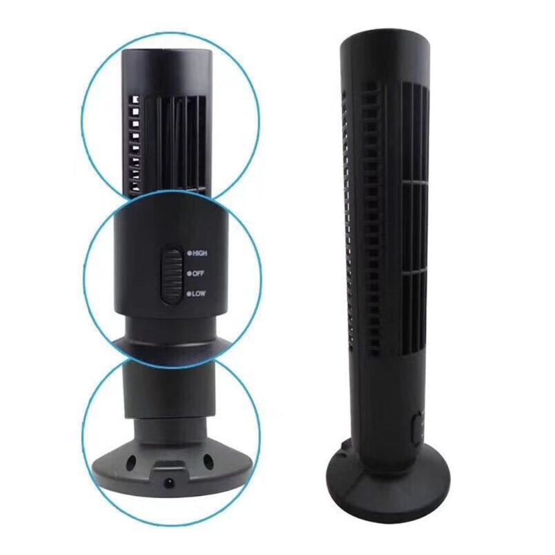 Creative Mini USB Vertical Bladeless Air Conditioner Handheld Portable Cooler Desktop Silent Cooling Tower Fan Home Office