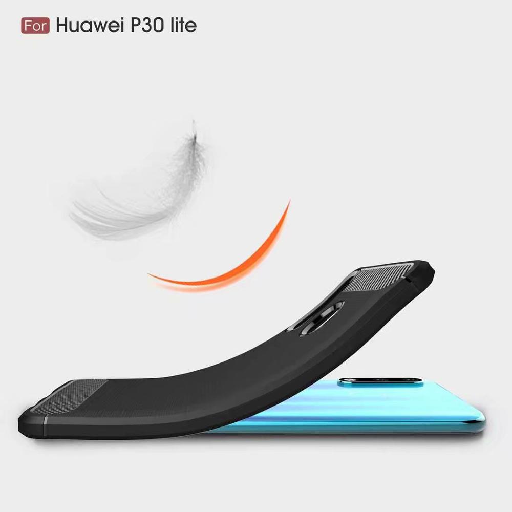 Carbon Fiber Tpu case For Huawei P30 Lite Soft CF Cover