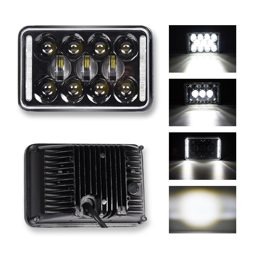 high quality 60w power e3 lamp 50000 lux 4x6inch led headlight for trucks