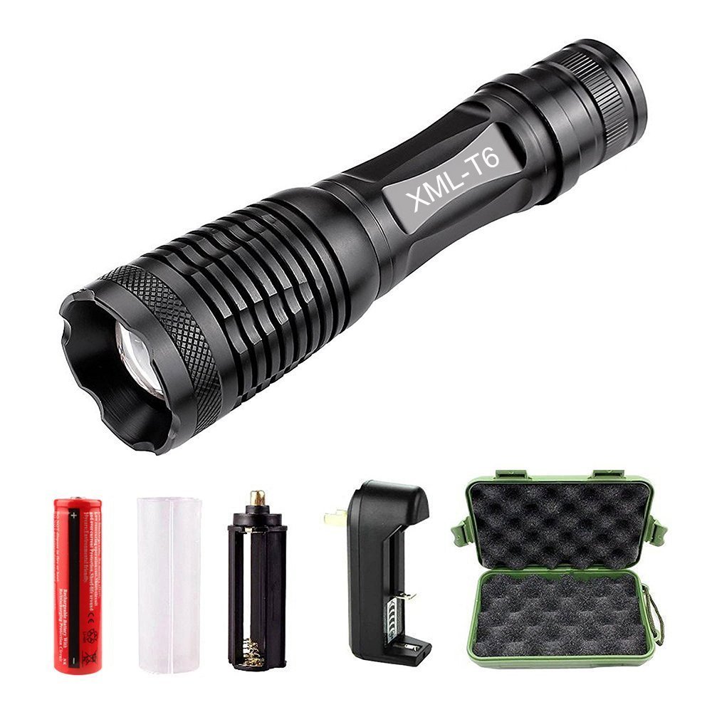 10W XML T6 LED cold white light strong light led flashlight for camping