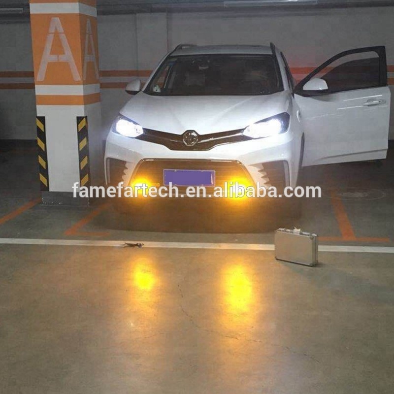 2X 4-LED 12V&24V Strobe Light Emergency Beacon Flash 9 Modes Flash Warning Bar for Car SUV Pickup Truck Van (Amber)